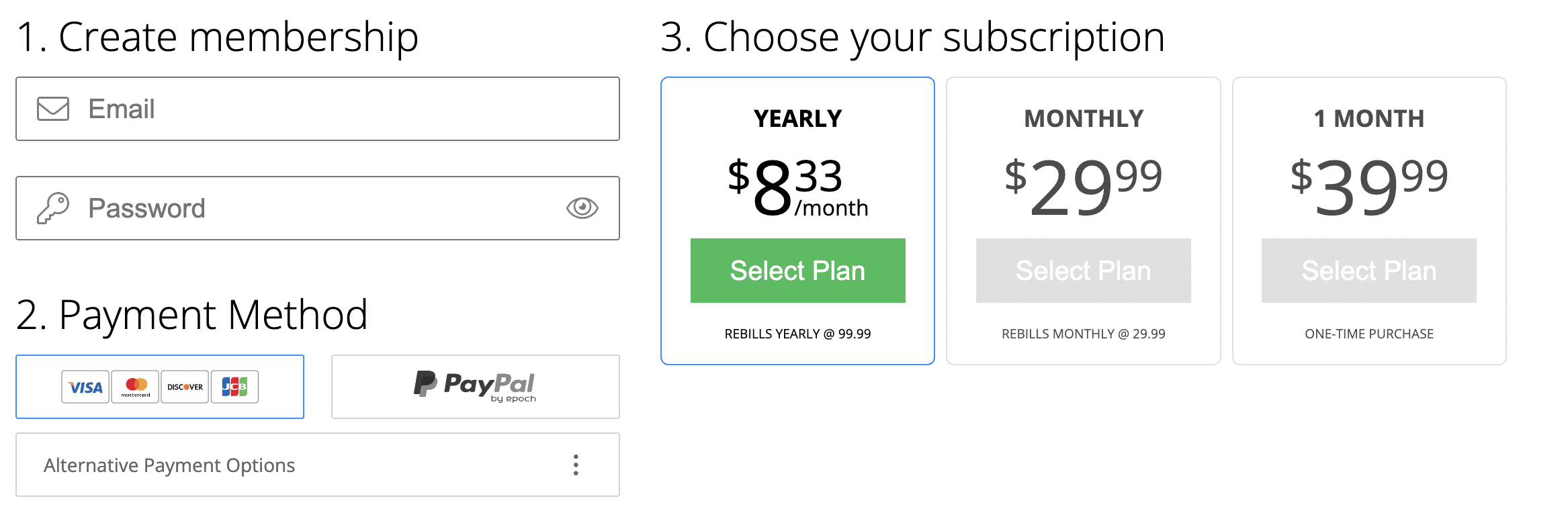 ALSSCAN Sign Up Processs - Paypal - CreditCards